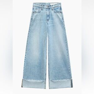 rag & bone Sofie Crop Wide-Leg Cuff Jeans Size 24
